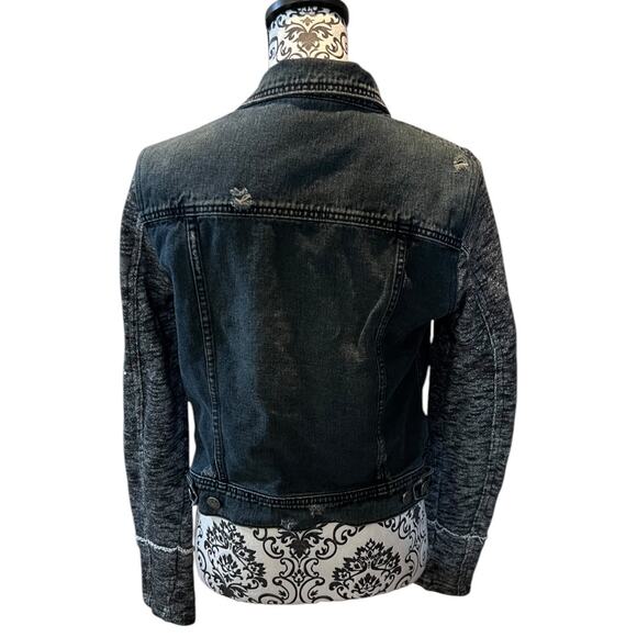 Free people Denim Sweatshirt Sleeve Jacket size S - Picture 2 of 10